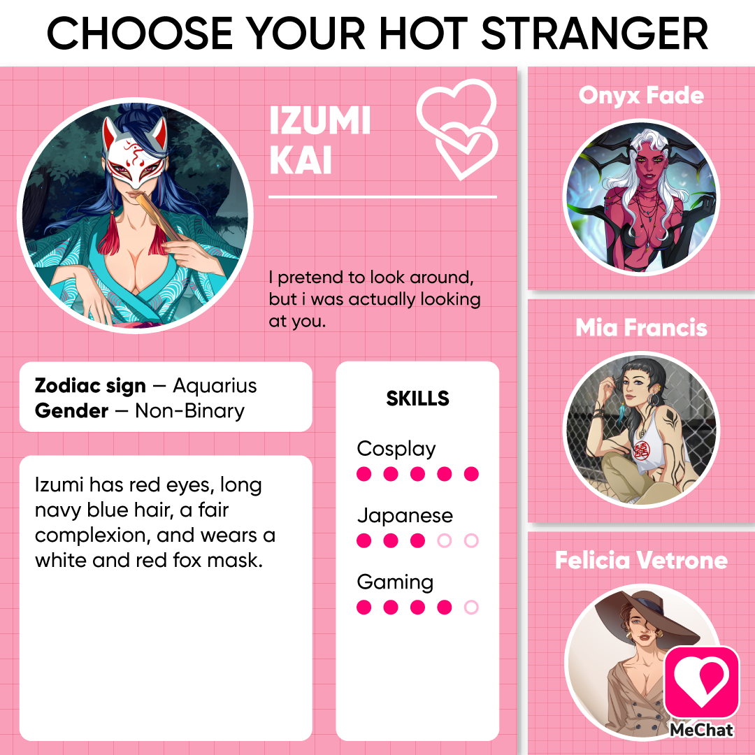 MeChat - Love Secrets on Twitter: "How would you describe this one? 😏Or  who would you choose? 😍 Let us know in the comments 👇 #datingadvice #love  #lovesecrets #foryou #datingapp #findyourflow #storygames #