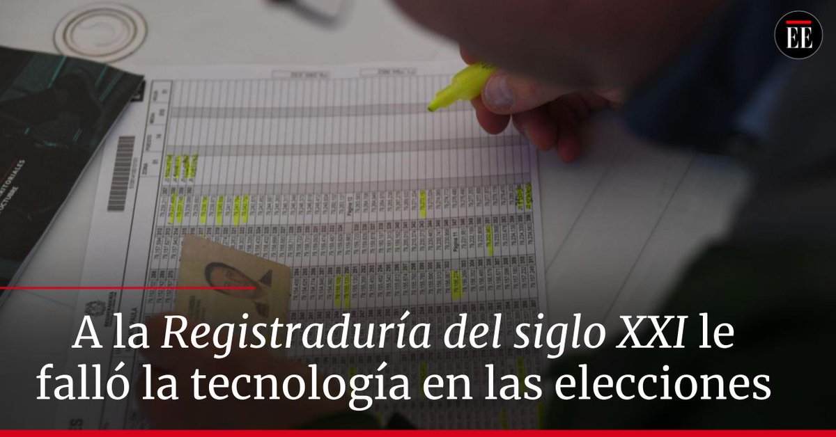 elespectador's tweet photo. La @Registraduria invirtió más de $1 billón en tecnologías que no estarían funcionando. En EL ESPECTADOR le seguimos la pista al tema. Abrimos hilo.🧵 

https://t.co/90G0TbGWkz https://t.co/5PFL2vWsPC