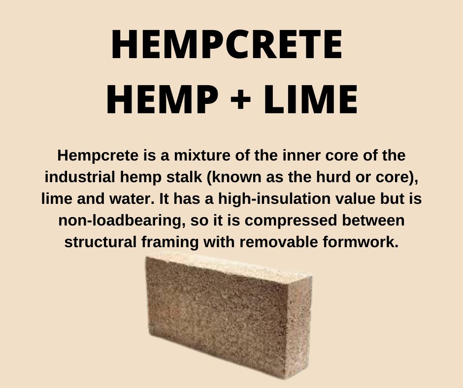 HempCBDnews's tweet photo. HEMPCRETE
HEMP + LIME
Hempcrete is a mixture of the inner core of the industrial hemp stalk (known as the hurd or core), lime and water.
#hemp #hempcrete #hemplime #hempmaterials #hempbuildingmaterials https://t.co/4dQJq0toQH