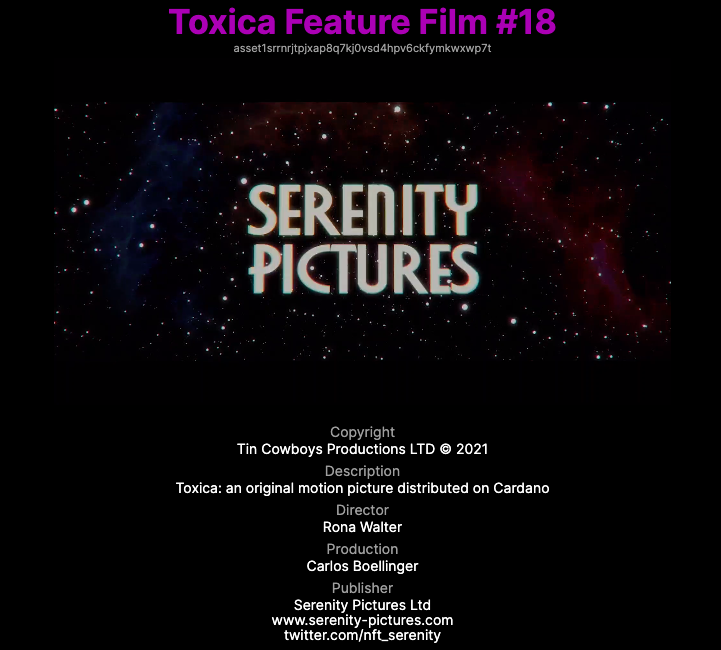 CardanoNoodz's tweet photo. absolutely elated to check out TOXICA! The first full-length feature film published on #CARDANO! This is the beginning of a very bright future for independent artists, creators, thinkers, dreamers, and innovators who recognize web3 as an opportunity to #BeYourOwnPublisher
LFG!πΏ https://t.co/lSZvYq5Dj4