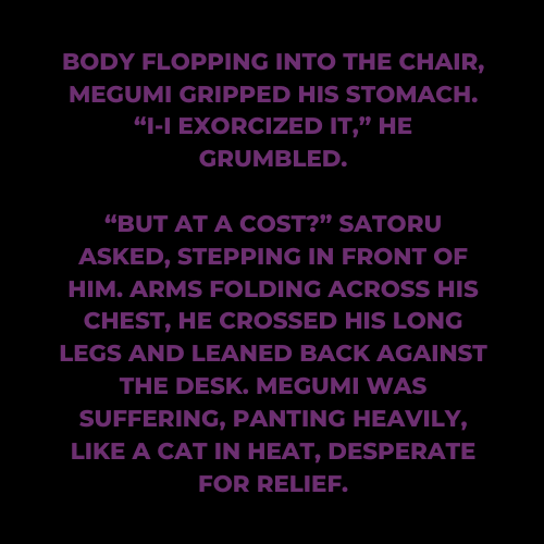 EmAfterMidnight's tweet photo. A Pleasure Curse

Satoru is delighted when Megumi comes to him for help after dealing with a particularly tricky type of curse.

My #gofushi fic for the @gfshexchange !! This was written for @carthageburning! Megumi deserves all the pleasure :3 <3

https://t.co/LlMDMwjxeg https://t.co/ylkhued7wY