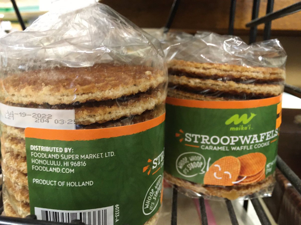 InekeRoberta's tweet photo. Zucht. Ben je in de supermarkt op Hawai‘i, blijken ze stroopwafels te verkopen. En tot overmaat van ramp draaiden ze ook nog Radar love. https://t.co/6qFFzemtCR