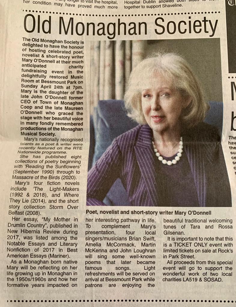 One week to go. Promises to be a full house at the stunningly beautiful Bessmount Park. Let's hope the sun shines.🙏