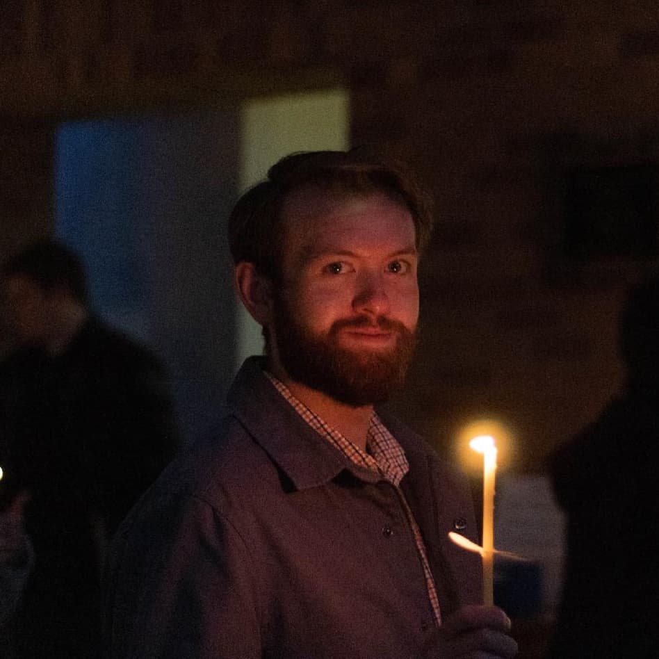 I look like some sort of woodsy German lumberjack type figure - with a glint of mischief in my eyes!