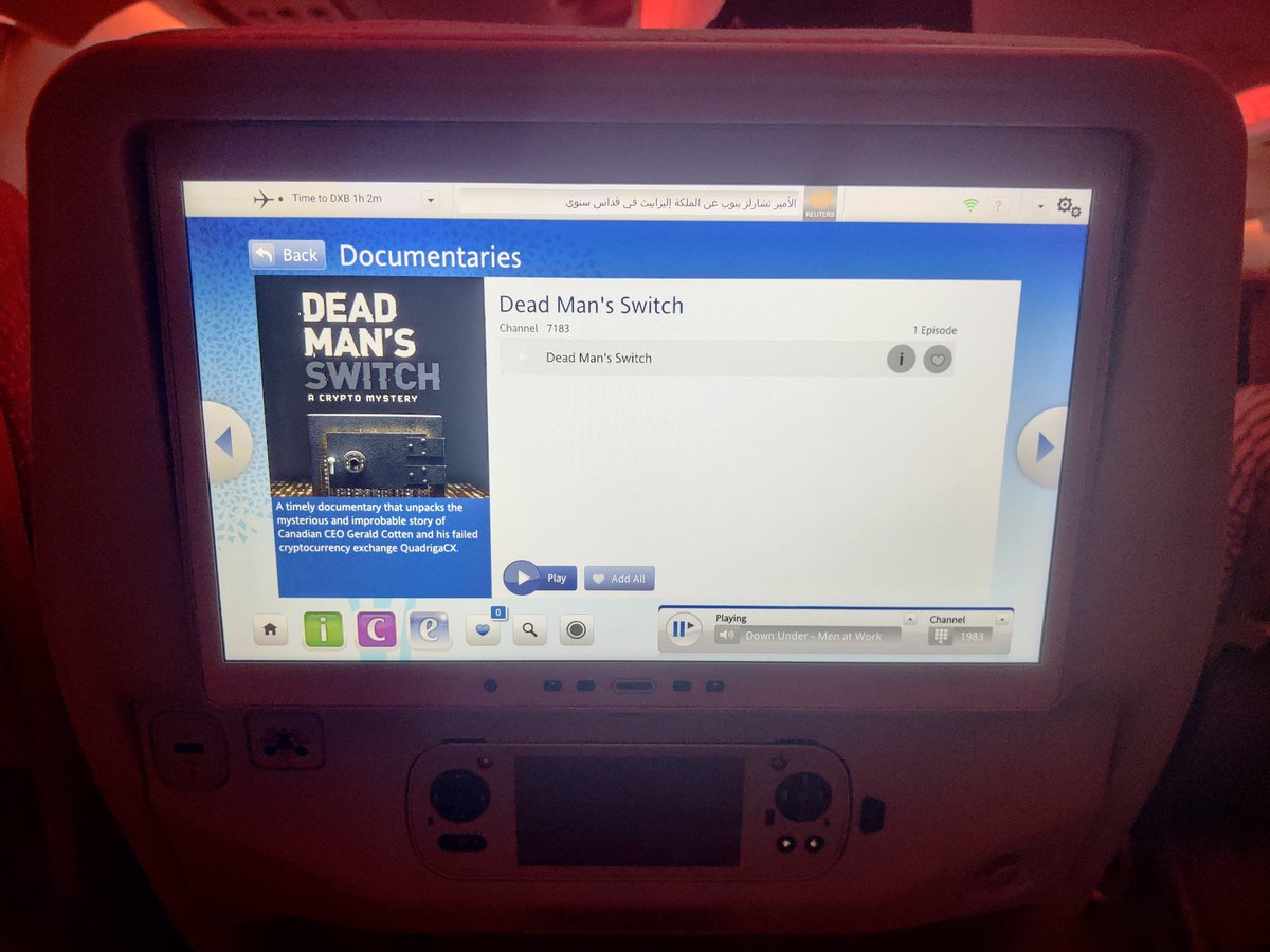 Highly recommend everyone to watch Dead Man's Switch. @ahcastor, <a href="/davidgerard/">your #1 source for absurdist true crime 🐀 🐍👑 🌷</a>, and others are featured. It is a must watch! I've seen it now twice on <a href="/emirates/">Emirates</a> ice. What happened in this documentary is going to happen on a much bigger scale once the crypto bubble really crashes.