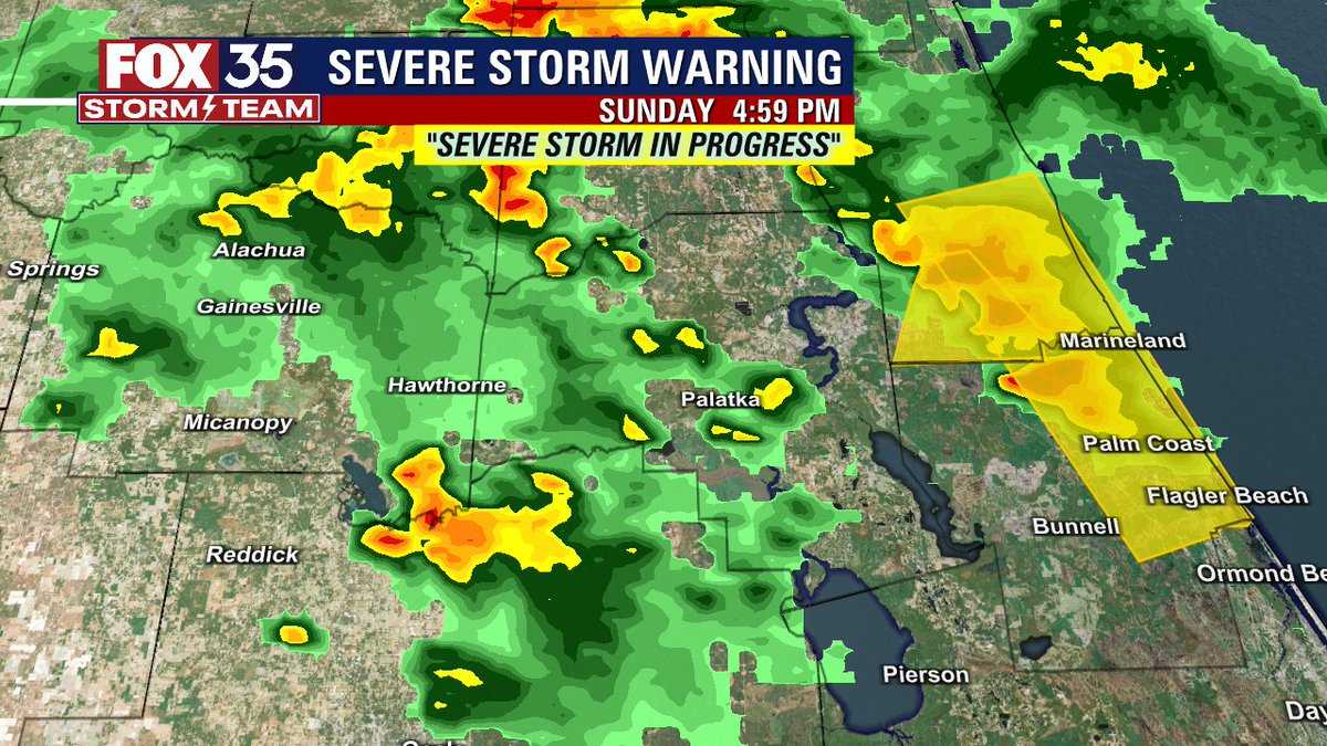 A Severe Thunderstorm WARNING has been issued for the area shaded!
Details --> fox35orlando.com/weather-alerts