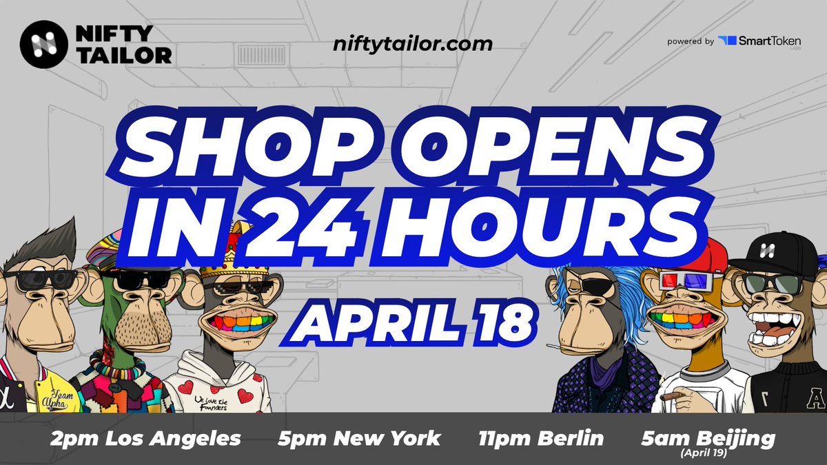 ONE DAY TILL OUR SHOP OPENS! Get your Mint Passes and Apes ready, we can’t wait to finally see all those beautiful derivatives! 🤩 #bayc #mayc