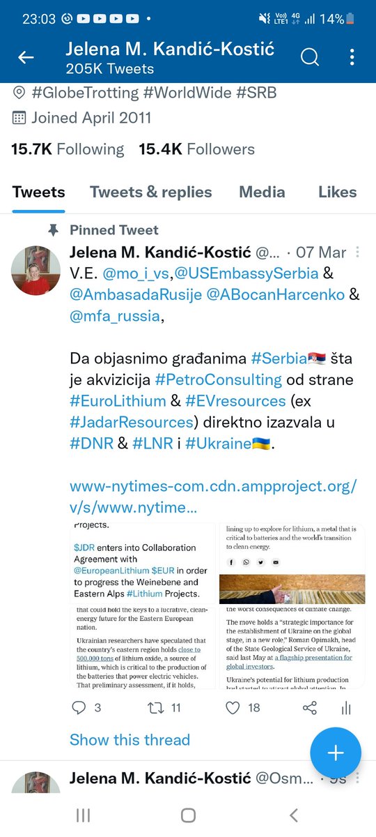 JelenaMKandic's tweet photo. Da, izvolite niz od 6 tvitova utemeljenih na zvaničnim podacima i činjenicama.
Sve lepo piše ↔️ #EuroLithium kojem je Sud u Valjevu zabranio kopanje u Mionici i Valjevu na tlu Srbije.
Tu su #EVresources (ex #JadarResources) & #BalkanMinning + #RioTinto.
https://t.co/6i3SWjjx1b https://t.co/ksEHalssH0