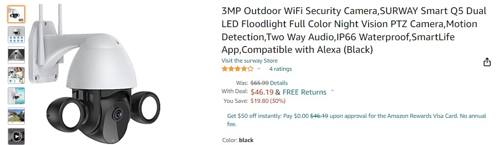 share deals for outdoor security camera 
(amazon.com, 30% off)