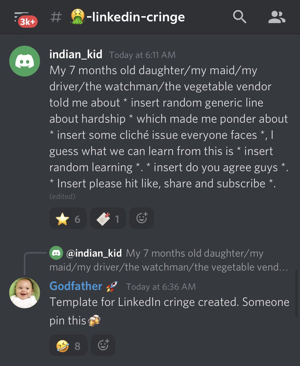 Ladies and Gentlemen, a template for LinkedIN cringe has been revealed