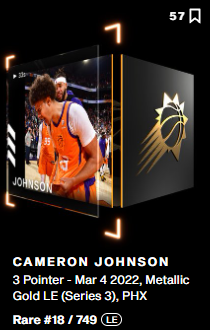 Jaxed_NFT's tweet photo. Happy Easter everyone,  let's show some love to the #NBATopShot and #DraftKings fam!  If the Phoenix Suns win by 11+ points tonight, I will be giving away a Cam Johnson Rare (#18/749) 🔥🔥

#️⃣ Like and Follow
✅ QT with your favorite Suns player
🏀 Include your Top Shot username https://t.co/kmtx2kSyij