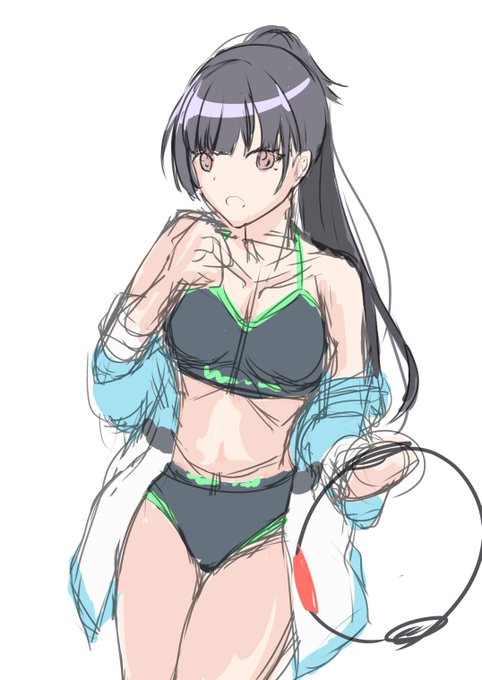 100万回描かれていても描きたい
なんでジャージの下に直スポブラなのかは不明 