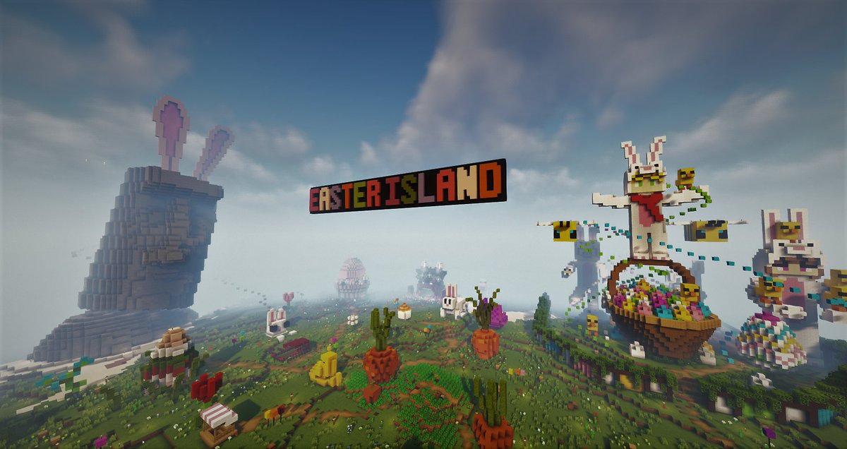 elytradaisy's tweet photo. Easter celebrations on the #NutSMP2 ! - a thread of photos (as always) 
~
thank u @TheNuttist  for all the work on the easter egg hunt, it turned out amazing, I (and everyone else) had tons of fun :D <3 

!! BUILDS ALL DONE BY VARIOUS SMP MEMBERS !! https://t.co/HfQLFPkLfE