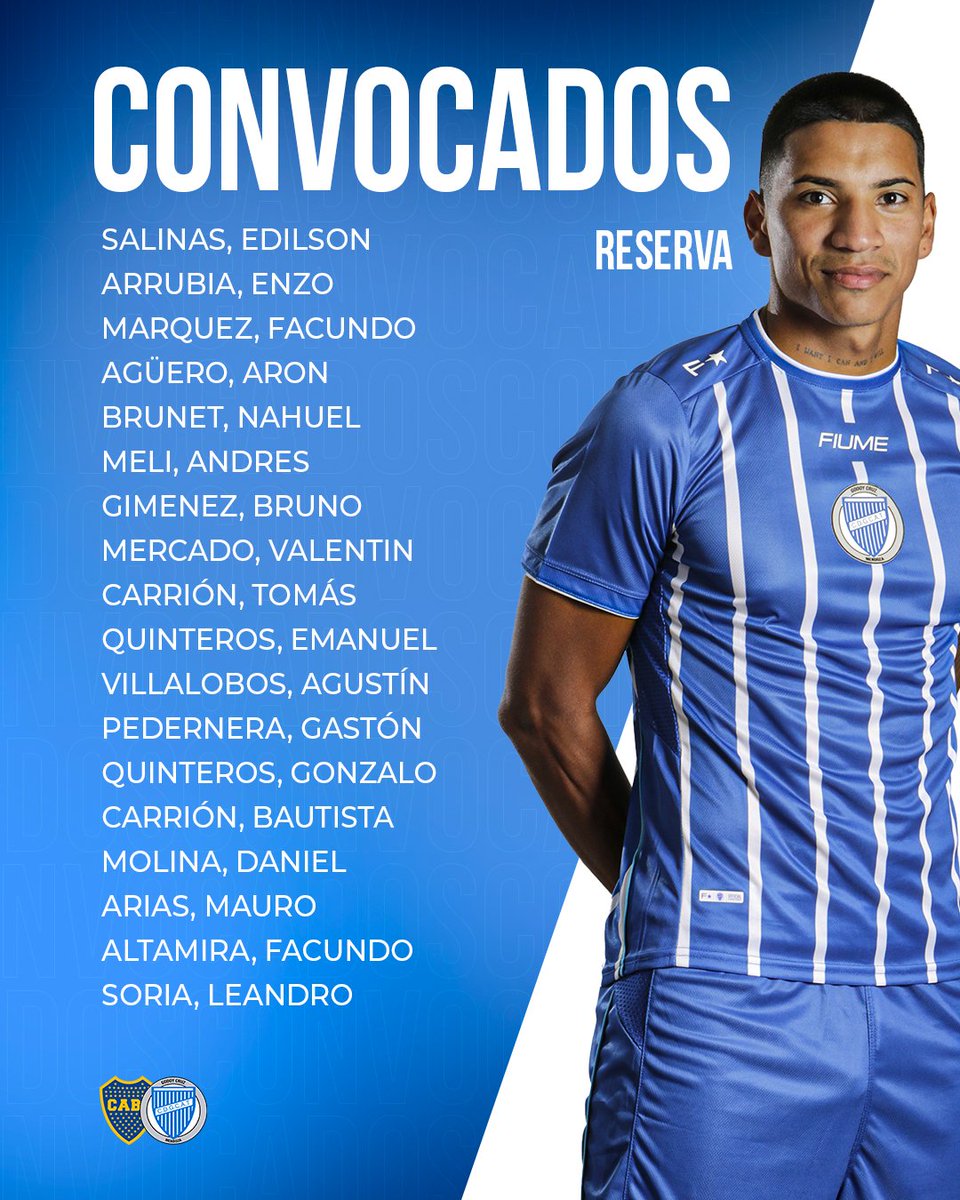 ClubGodoyCruz's tweet photo. #ReservaLPF ⚽

Los citados para enfrentar a Boca Juniors este lunes, por la fecha 11 del torneo‼️🙌

#VamosTomba 💪 https://t.co/vRNO9B2BZj
