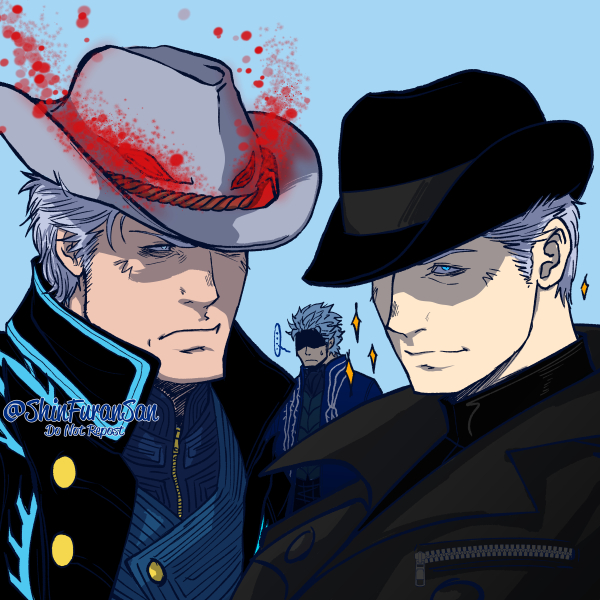 ShinFuranSan's tweet photo. ReVergil: I enjoy puns, but I will never tell a hat pun because they are ๐ฃ๐ฆ๐ข๐ฏ๐ช๐ฆ-๐ต๐ฉ me!
5Vergil: ...
ReVergil: ๐๐ฆ๐ข๐ฏ--
5Vergil: ๐ฆ๐ง๐๐จ.
#DMC5 #Vergil #Vergilception https://t.co/IC0k4uRDa0