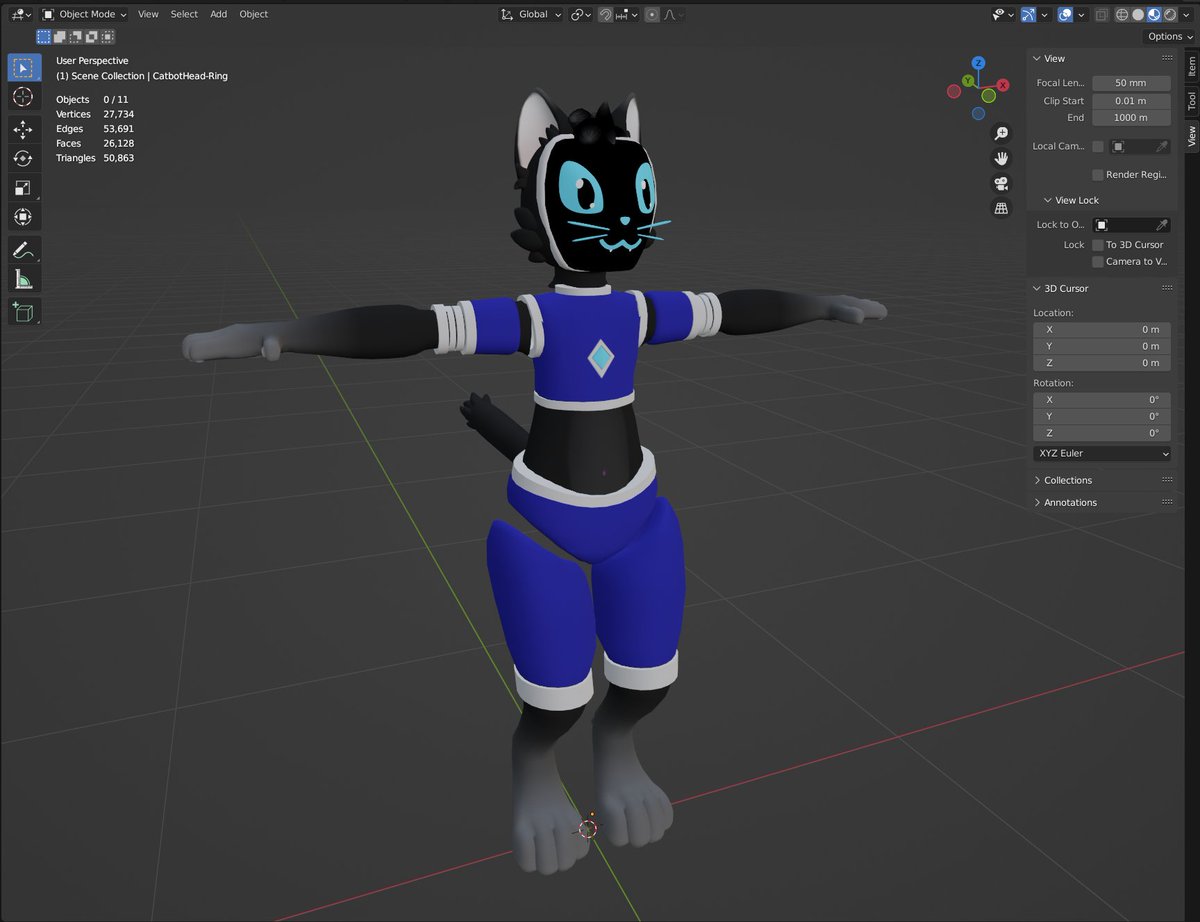 FrostKittyPaw's tweet photo. Cat + Protogen = Cat-gen?
New base in works from two existing bases. Just for fun currently. Anyone interested?
#protogen #cat #catgen #furry #VRChat #VRC #VR #Blender3d #meownyrn https://t.co/mrDsYJwdqv