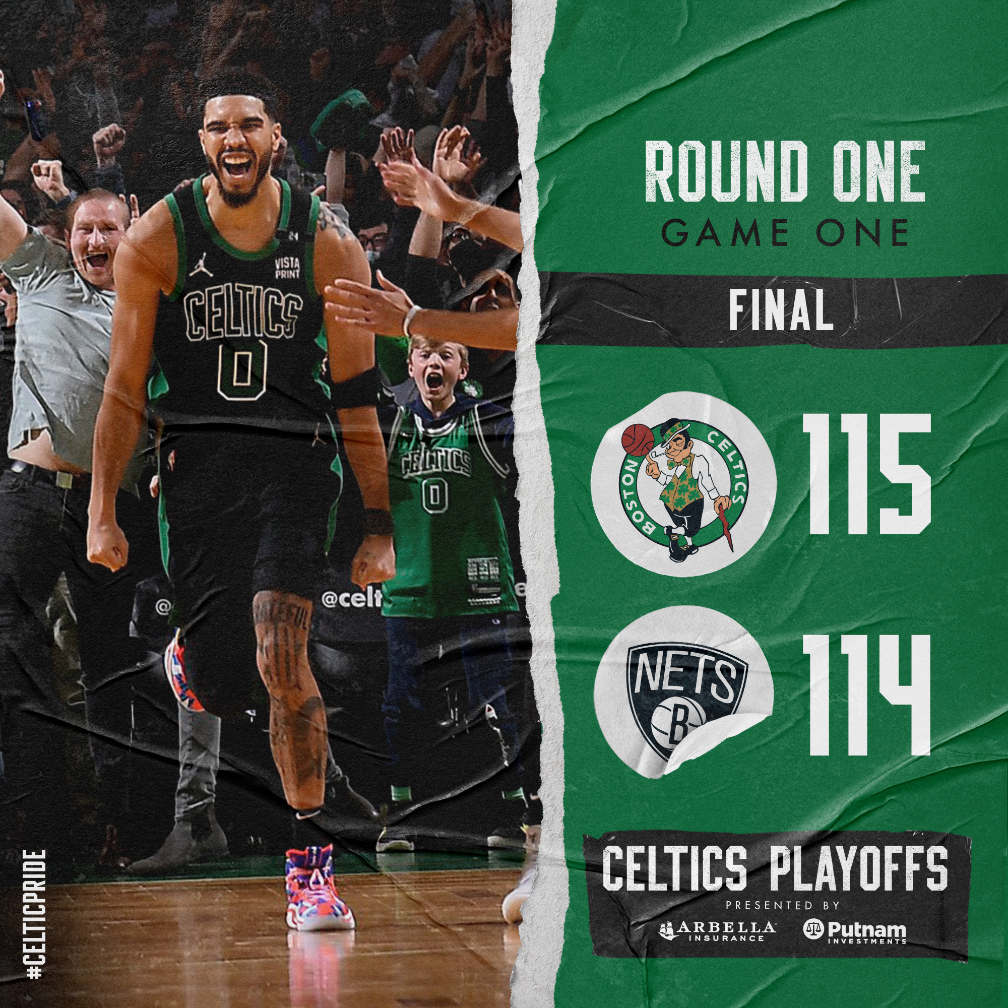 Boston Celtics on Twitter: "ONE DOWN https://t.co/QMeQVFqjqP" / Twitter