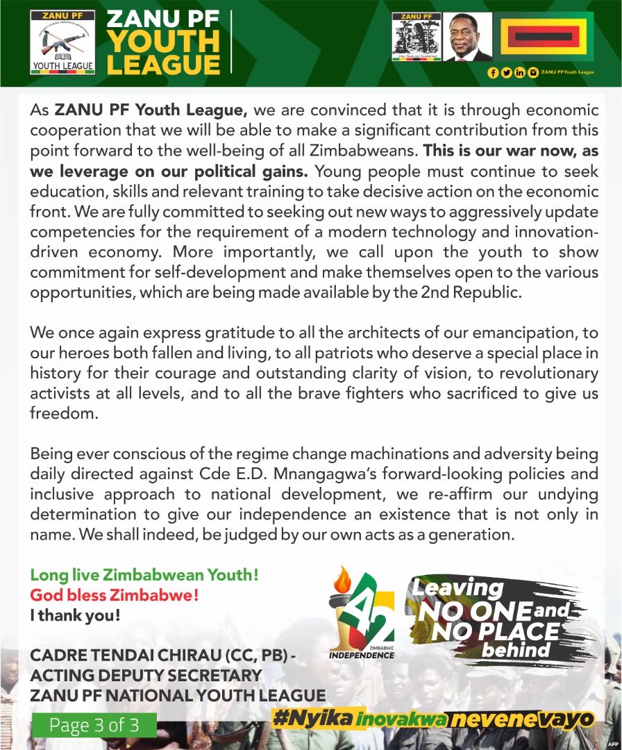 Happy Independence day Zimbabwe !   #WeareWecan