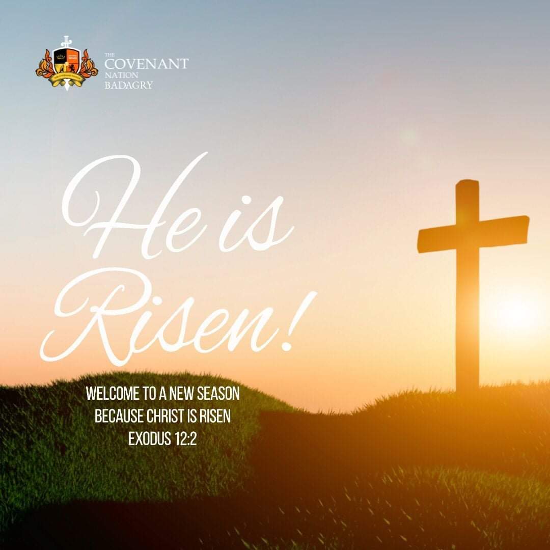 In Christ alone our hope is found
He is our light, our strength, our song. 
Halleluyah!

He is Risen, for you and I. We do not experience the guilt of shame any longer.

Christ lives for you and I
Happy Easter🕺💃.
#tcnibbadagry 
#churchinbadagry 
#Churchnearyou 
#CovenantNation
