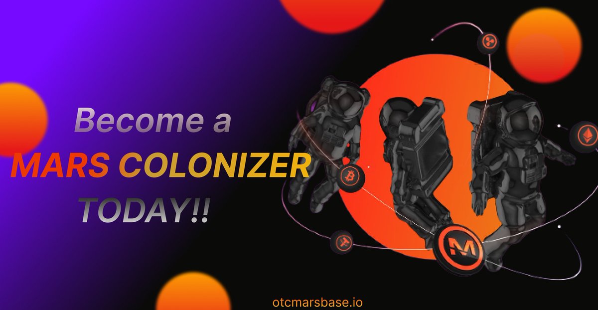 charlesace_'s tweet photo. 5/6
@MARSBASEio is currently onboarding new Mars Colonizers (Ambassadors). Do check out the requirements to join the #MarsbaseOTCArmy
Fill form :https://t.co/9ob9lnIrCt https://t.co/6qVQhoVaPC
