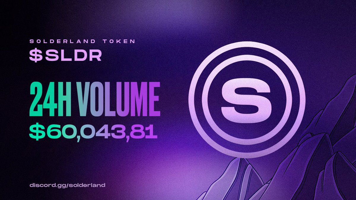 Solderland's tweet photo. 🚀 24H Trading Volume of $60K $SLDR 🚀

Buy: $SLDR: https://t.co/sRnSY6v876 https://t.co/WBeqhEWz3B
