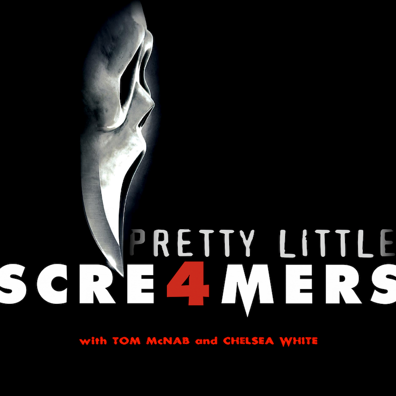 PrettyLittlePod's tweet photo. Fans had to wait 11 years for a new entry, you should be thankful we only made you wait 11 weeks! Do you want to hear Chelsea's dark secret in regards to opening night way back in April 2011? Do you want to hear all about Tom's pitch for a 2007 remake of Scream? Then listen up... https://t.co/BJhvBcKL12