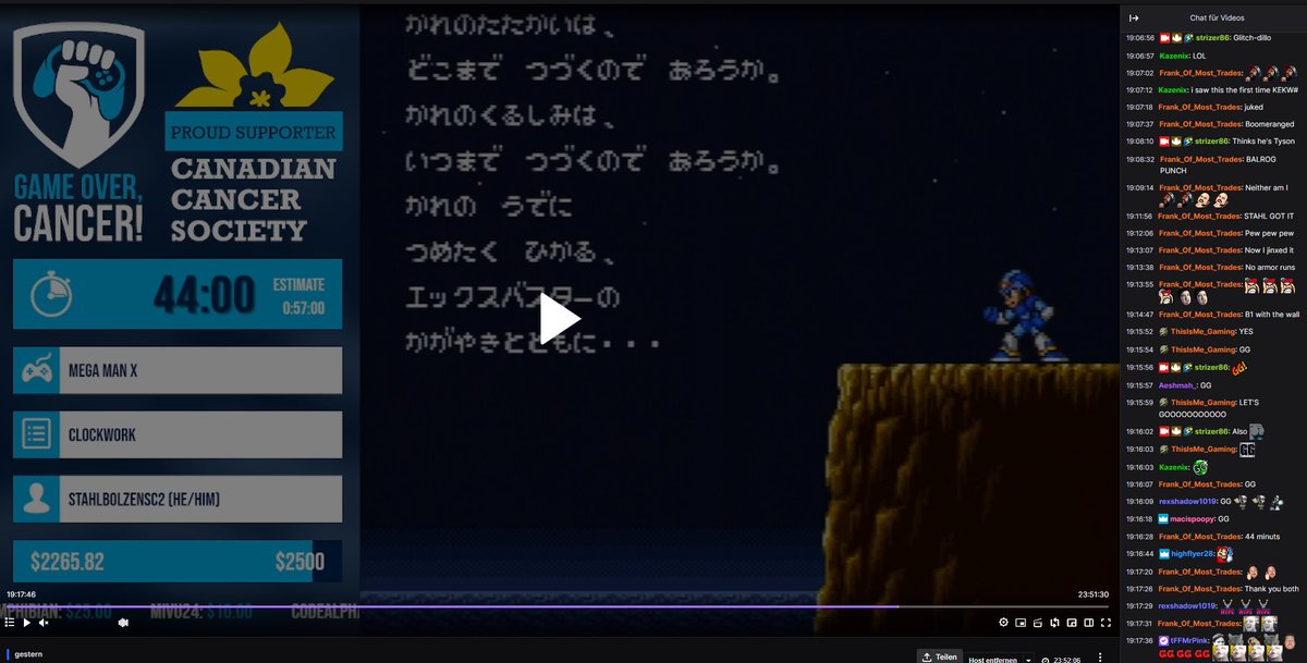 StahlbolzenSC2's tweet image. My very first marathon since starting speedrunning last august. Not the best time possible but still very good except one death vs wolf sigma. Happy i could be part of such event. Thanks @strizer86 and team for heaving me. Keep up the good work! #goc #gameovercancer #speedrun