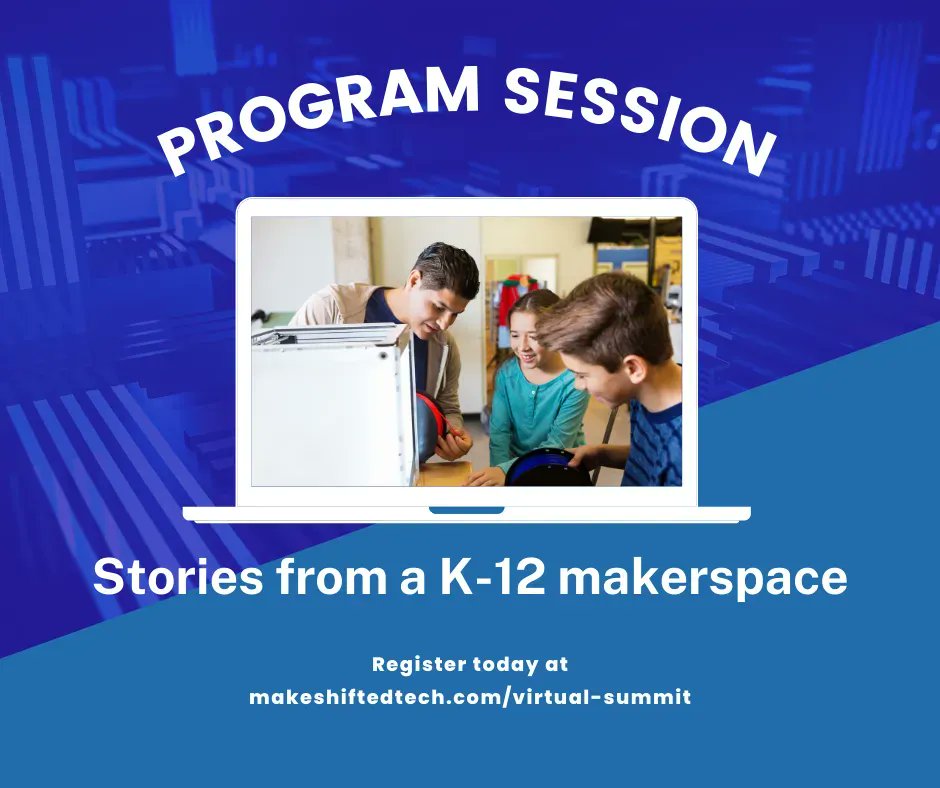 MakeShiftEdTech's tweet photo. Hear stories from fellow makerspace educators at this session of the Makerspace Educators Community virtual summit!

Get your tickets here: https://t.co/QtxSjGETry
#educators #makerspace https://t.co/f0ZvohpsqF