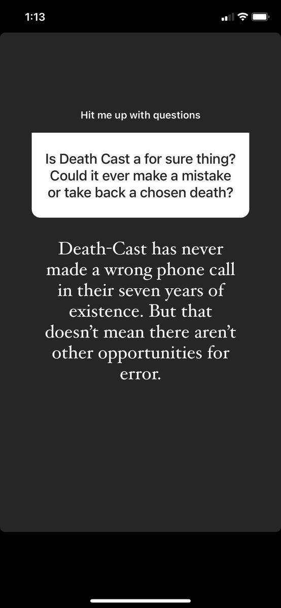 earlgreymylove's tweet photo. ~Theory for #thefirsttodieattheend by @AdamSilvera
So I’ve been thinking a lot about this post and I’m wondering about human error. Adam said that Death-Cast never gets a phone number wrong BUT what if a call wasn’t made?
(More⬇️) https://t.co/CLn65Qt0FB