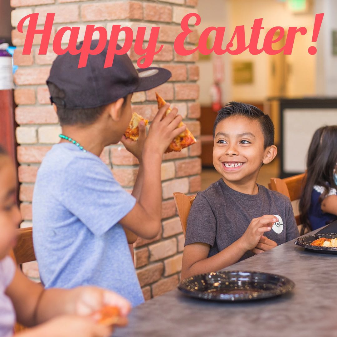 ShakeysUSA's tweet photo. What happens when you order #ShakeysPizza on Easter? You live Hoppily Ever After 🐰 Make sure you order one #extracheesy 😁🎉 https://t.co/ulP2xDrTzP