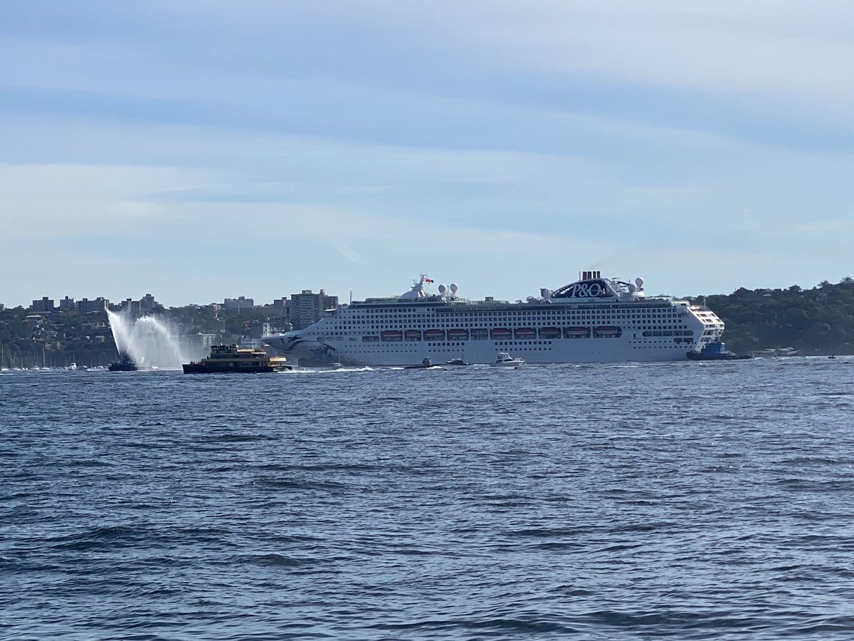 The Pacific Explorer arrives in Sydney- first post-Covid cruiser to arrive in more than two years. #Hooray