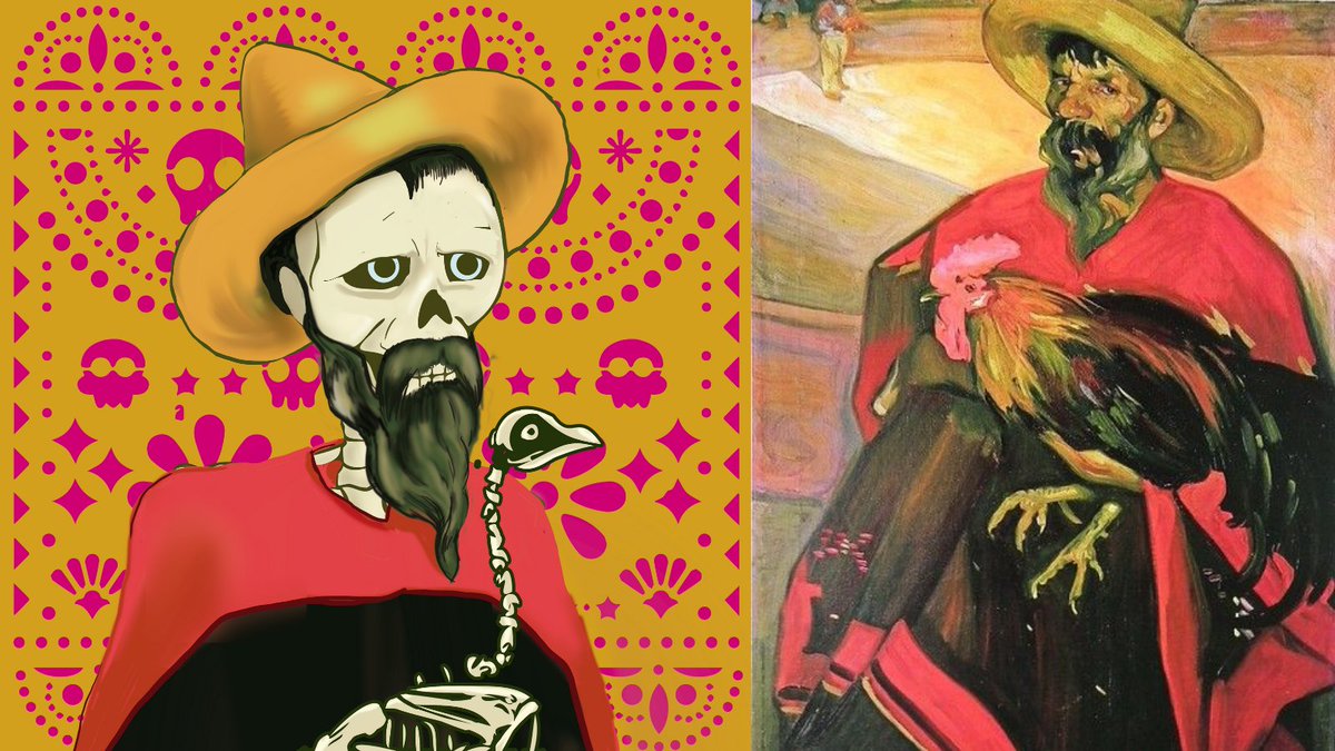 Des_CrypTivo's tweet photo. The #FNSM2022  just started!  I decided to come to Aguascalientes to have some fun and enjoy some of the traditions here, among which is cockfighting.  I will be dressing as the famous paint of “El Gallero” (the rooster owner)  by Saturnino Herran #NFTCollection https://t.co/7I5vcOnRdM