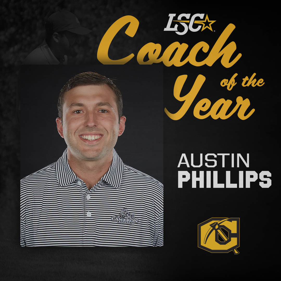 cuaggieathletic's tweet photo. MG | THE LSC COACH OF THE YEAR!!
Congrats @AggiesMGOLF head coach Austin Phillips on the honor! Cameron golf now has 10 LSC COY awards all-time.
🔗 - https://t.co/V9oHGSMSZl
#CUgolf #LSCgolf #BackTheAxe⛏️ https://t.co/GSGmQodjX7