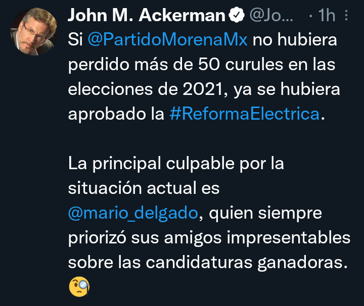Morthigull's tweet photo. Cuando Tiroloco Ackerman, culpa a MORENA y le llama "la" a @mario_delgado es que ya se los cargó... https://t.co/09cf6GcFxo