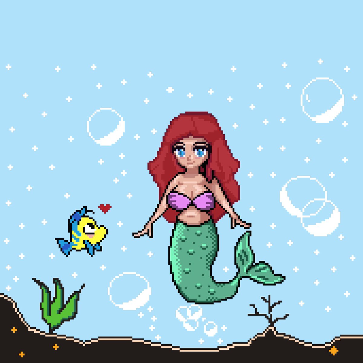 Niyima_'s tweet photo. The little Mermaid 🐳
#pixelart #pixel #pixels #gameart #retroart #digitalart #fanart #aseprite #digitaldrawing #kawaii #kawaiigirl #DisneyWorld https://t.co/iWm02r2PqH