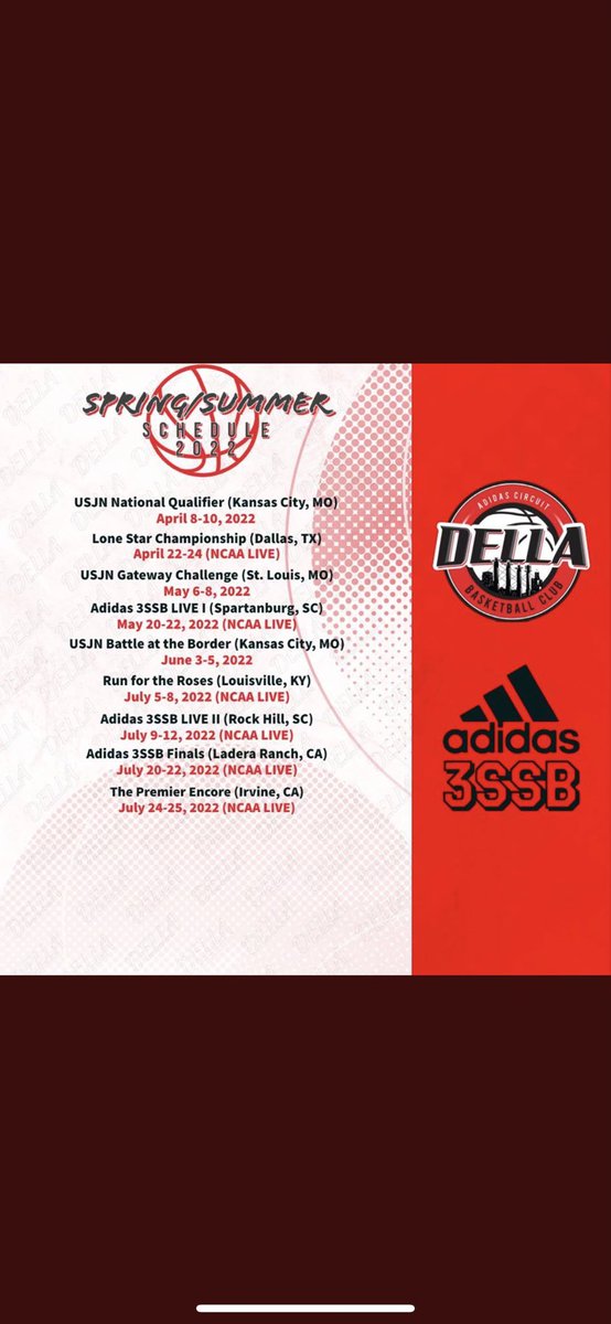 aau summer schedule!!