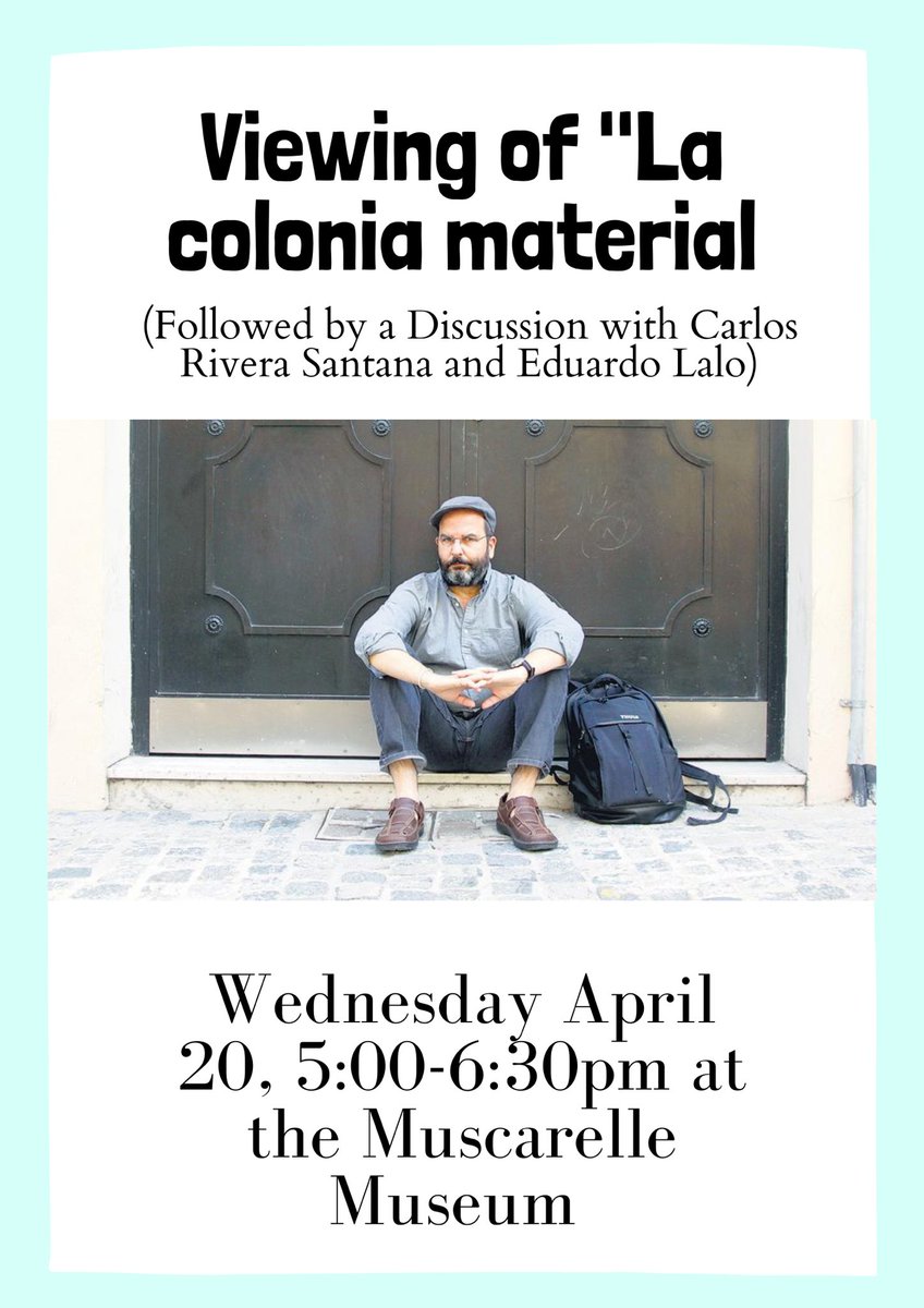 DHPatWM's tweet image. Join us at @williamandmary for this incredible discussion featuring Eduardo Lalo and our every own Carlos Rivera Santana!