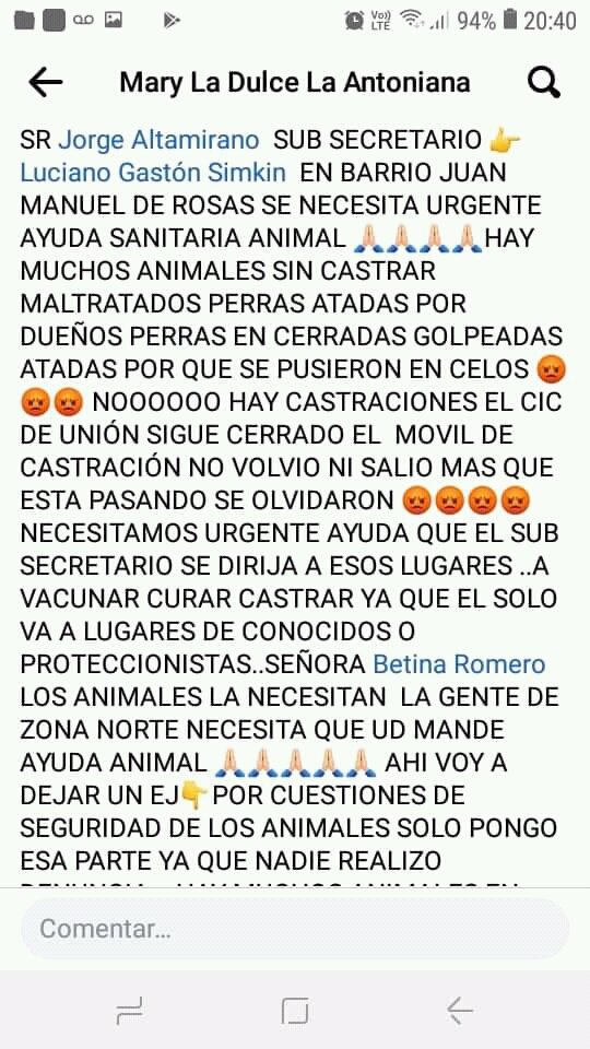 ApanSalta's tweet photo. @RomeroBettina @luchyveterin @GobCiudadSalta La gente pide castraciones urgentes pero la Intendenta no escucha! Se necesitan mas de 6500 castraciones por mes!! La consecuencia de no tenerlasnes el abandono el maltrato y la crueldad animal!! https://t.co/MESwvULH2u
