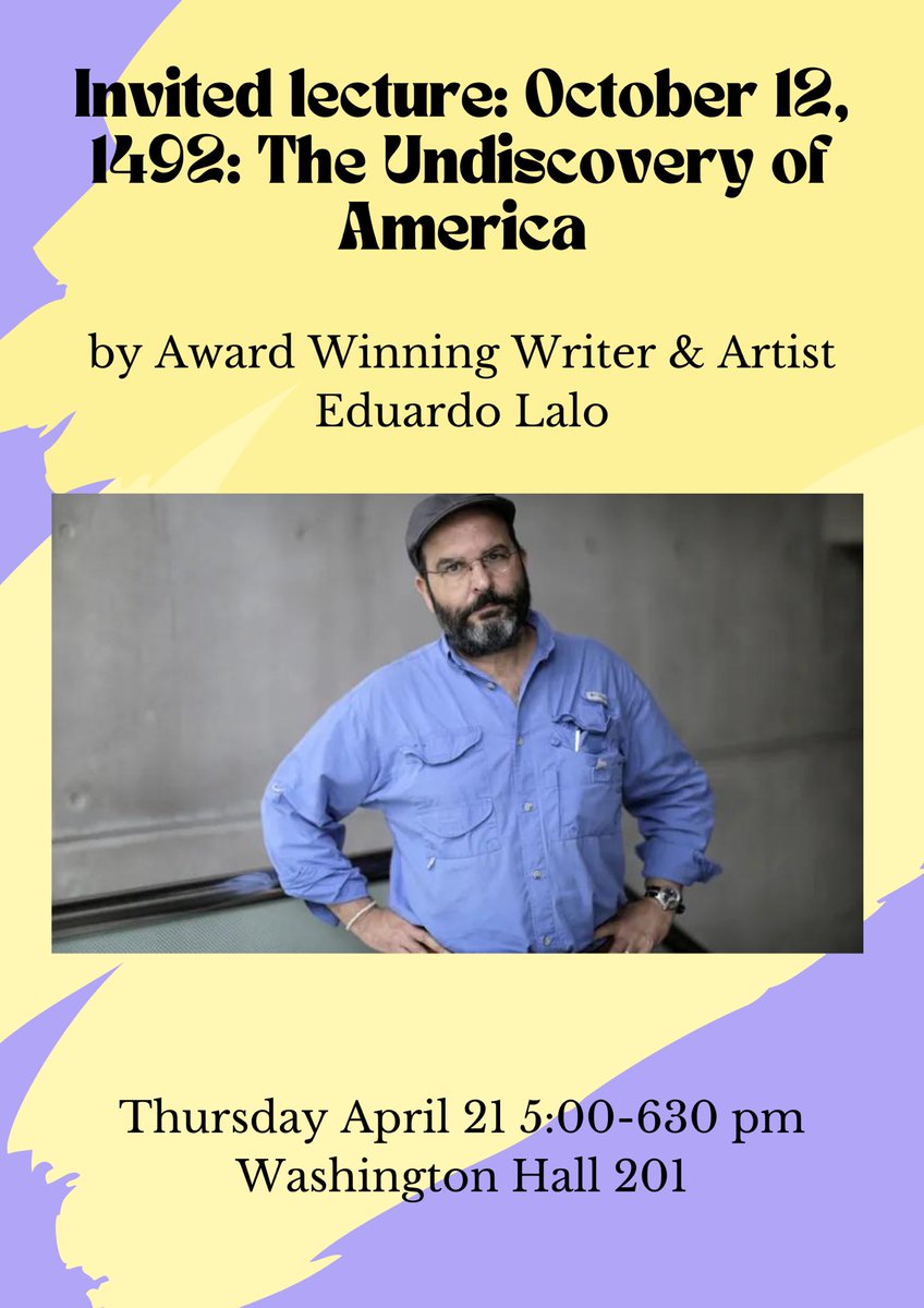 DHPatWM's tweet image. But wait! There’s more… don’t forget to come this Thursday to yet another discussion with the incredible Eduardo Lalo!