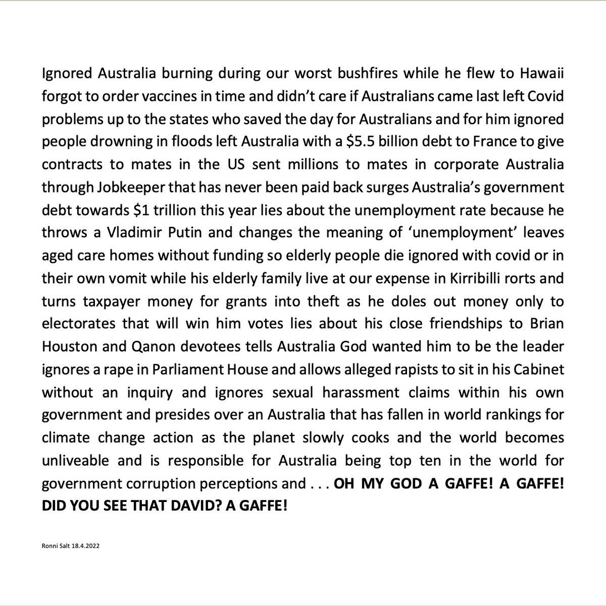 The bin fire of the vanities