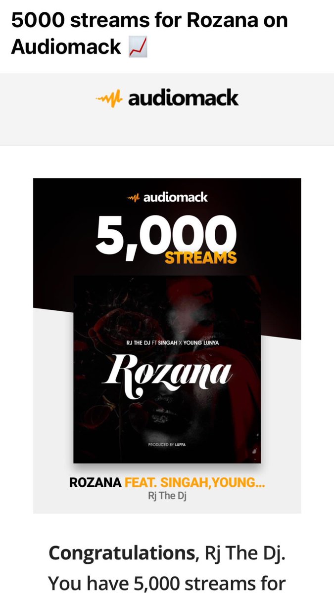Romyjons_'s tweet photo. @audiomackafrica 

CONGRATULATION Rj The Dj 
#rozana hits 5K On Audiomack 
And start treding 

Hongera Rj The Dj  #ROZANA imefikisha jumla ya watazamaji 5K kwenye mtandao wa audiomack na inashikilia baadh ya tredings 

@Romyjons_ https://t.co/jxbDJKpu21
