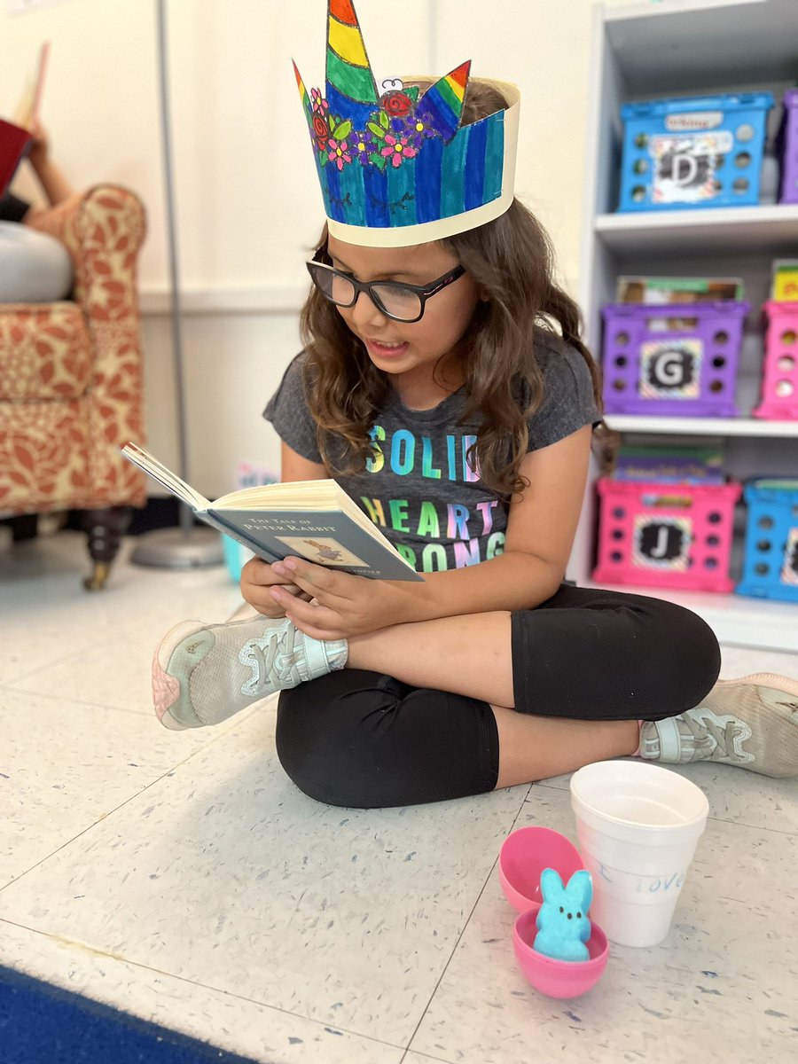 Happy Easter! My sweet student reading Peter Rabbit to her peep. 💛💙<a href="/MilamBengals/">Ben Milam Elementary</a> <a href="/WFISDschools/">Wichita Falls ISD</a>