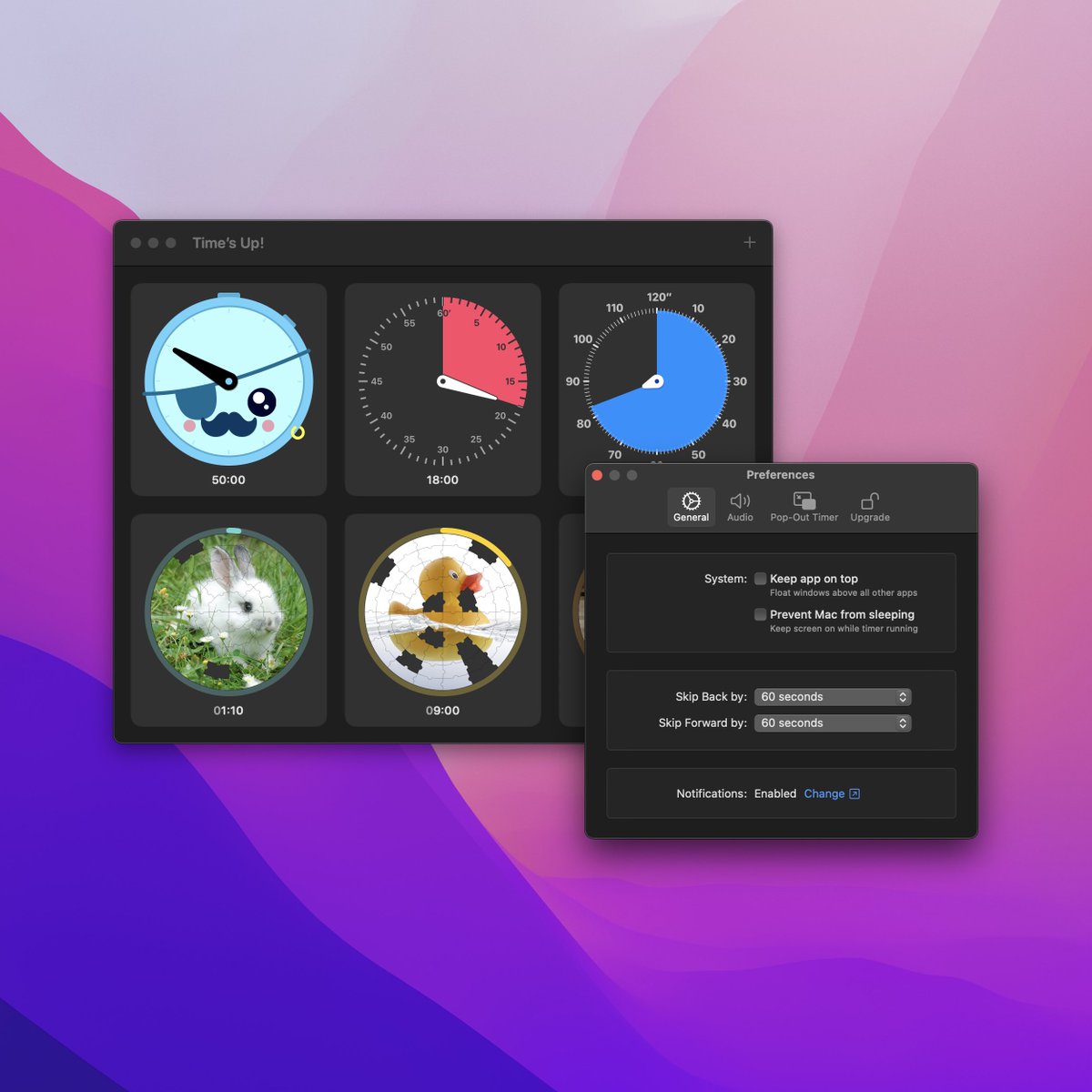 Coming soon: Big update to the Mac app, including a mini Pop-Out Timer that can float above other apps — even full-screen apps! TestFlight Beta available now: testflight.apple.com/join/wLaAUd6G

#TestFlight #macOS #SwiftUI #ByeByeCatalyst