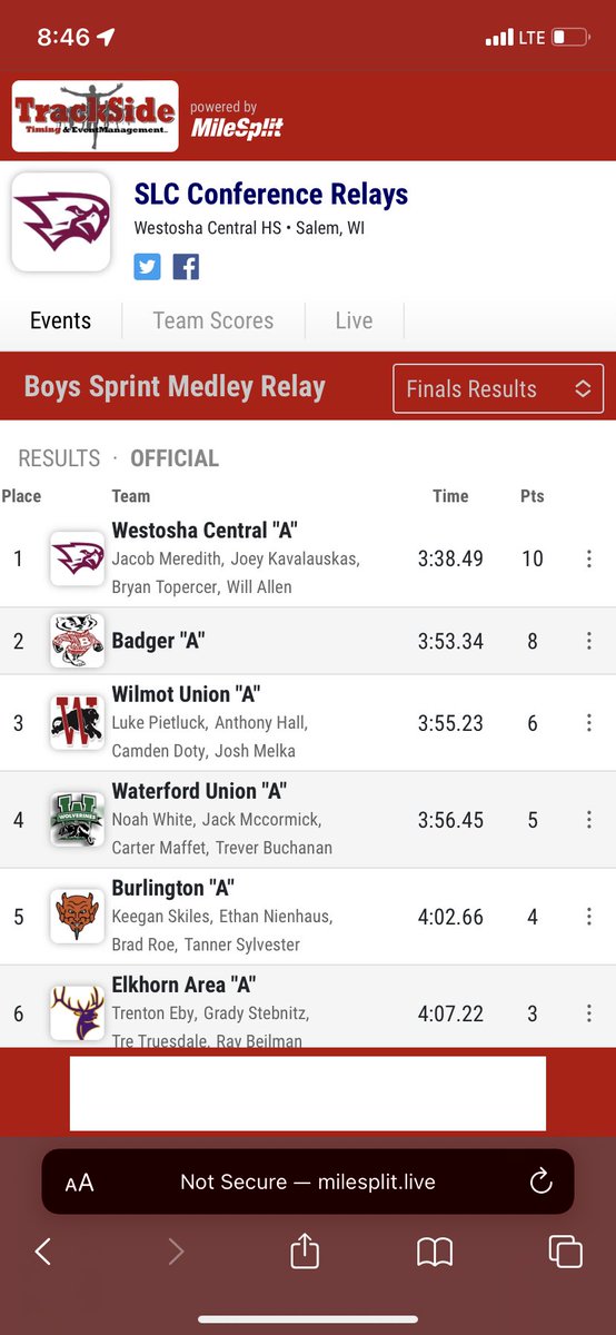 First outdoor meet of the year last week (Conference Relays) ran an 800 in the DMR (1:57 split) and a 400 in the SMR 1600 (48.30)