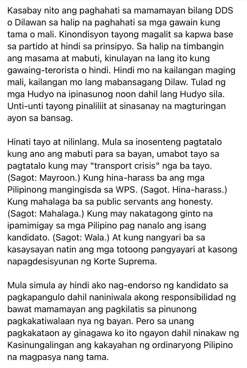 gelotintin's tweet photo. “Pero sa unang pagkakataon ay ginagawa ko ito ngayon dahil ninakaw ng Kasinungalingan ang kakayahan ng ordinaryong Pilipino na magpasya nang tama,” the author wrote in the Facebook page “That Writer.”

📸: That Writer/Facebook | @INQVolunteers #INQVolunteer https://t.co/aEFcgmaEa5