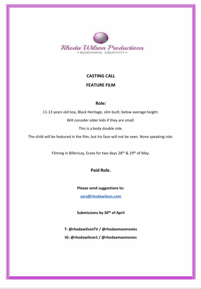 #CastingCall #ChildActor #YoungBoy #FeatureFilm 

Please RT far and wide 🙏