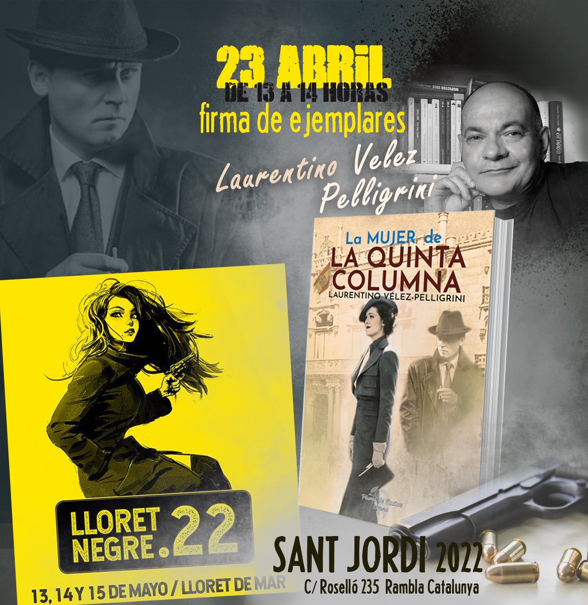 Diseño de banners promocionales para autores, en este caso firma de Laurentino Vélez Pelligrini #diseñoeditorial