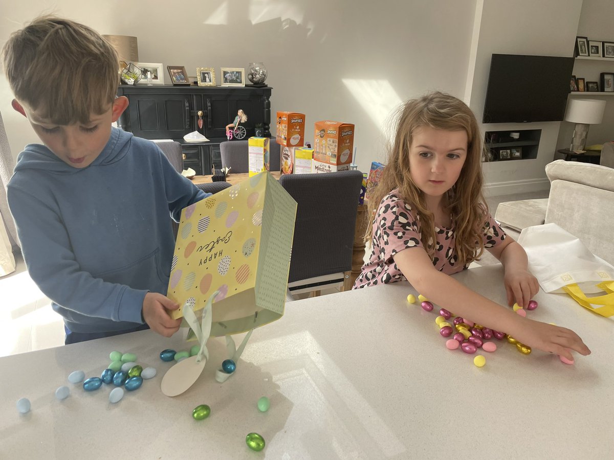 Great family Easter with these 2 … sun was shining and we enjoyed all the chocolate then some kitchen dancing . Lovely break .. #EasterWeekend