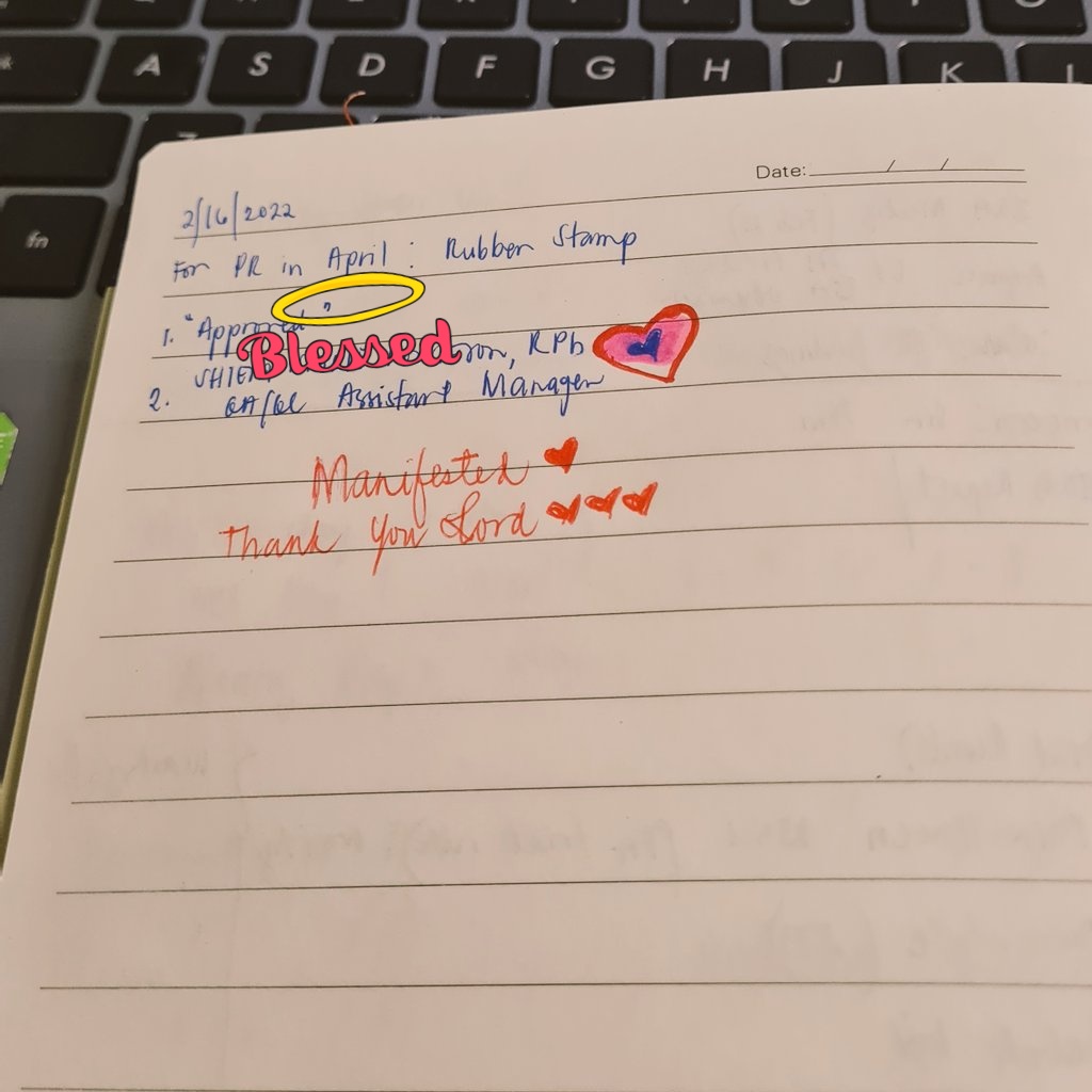shieRotonin's tweet photo. While looking back for backlogs in my work notebook/planner I saw this. Claiming last Feb na makakapagrevised na ko ng Trodat. Ang sarap sa puso. Thank you Lord. #RPhApril2022 https://t.co/yIWu6U8Jxp