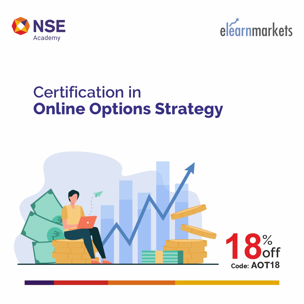 elearnmarkets's tweet photo. NSE Academy Certified Course on Options Trading📊
📈37 Hours of Live Sessions
🎯Basics of Price Action, Call Put Parity, Max Pain Theory, #OptionsGreek, #Options Strategies
⚠️Get a special 18% discount using code AOT18: https://t.co/ycuPFrpLRq https://t.co/Ulz50pcapH